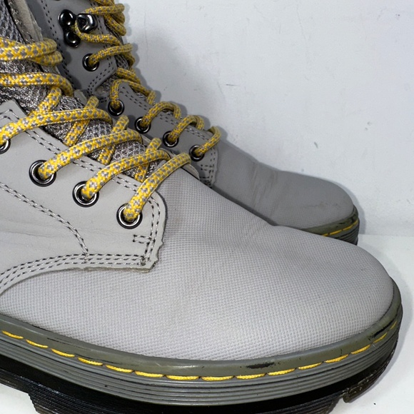 Dr Martens Quinton Mid Grey Moto Combat Military Style Boots Mens 4 Women's 5 - Picture 4 of 15